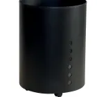 Porta Pellet Rotondo in Acciaio Verniciato Nero e Ruote Made in Italy - Airone Viadurini