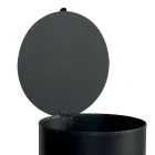 Porta Pellet Rotondo in Acciaio Verniciato Nero e Ruote Made in Italy - Airone Viadurini