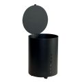 Porta Pellet Rotondo in Acciaio Verniciato Nero e Ruote Made in Italy - Airone