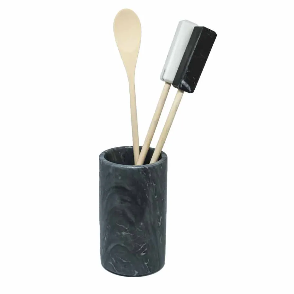 Porta Utensili da Cucina in Marmo Bianco Grigio o Nero Made in Italy - Tulvio Viadurini
