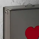 Portabiancheria moderno in cuoio fatto in Italia Adele, inserto cuore Viadurini
