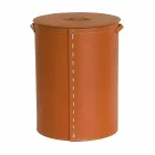 Portabiancheria ovale in cuoio rigenerato Riky made in Italy Viadurini