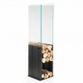 Portalegna Interno Design Moderno in Acciaio e Vetro Made in Italy - Maestrale