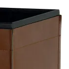 Portalegna di 2 Misure in Ecopelle Marrone Made in Italy - Formica Viadurini