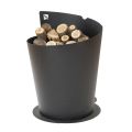 Portalegna Tondo per Interno in Acciaio Nero Design Moderno Italiano - Favonio