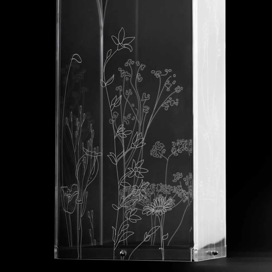 Portaombrelli Moderno in Plexiglass Nero o Trasparente con Incisione - Florinto Viadurini