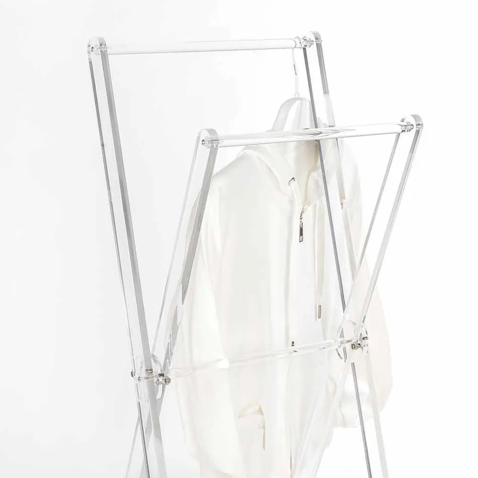Portasciugamani da Terra Design in Plexiglass Trasparente o con Legno - Stendio Viadurini