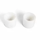 Portauovo di Design in Marmo Bianco di Carrara Made in Italy, 2 Pezzi - Picca Viadurini