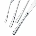 Posate da Tavola in Acciaio Inox Lucido Design Moderno Lusso 24 Pezzi - Bijou Viadurini