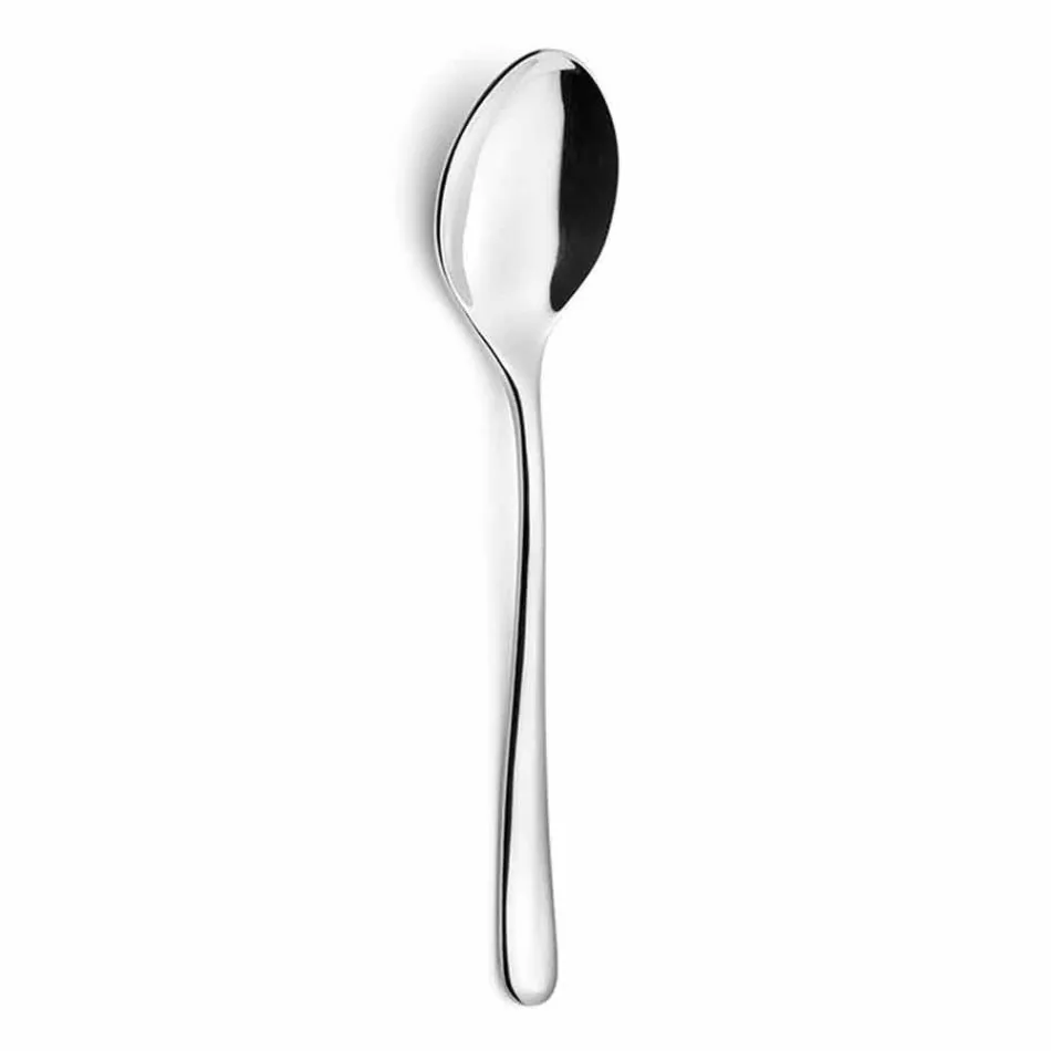 Posate da Tavola in Acciaio Inox Lucido Design Moderno Lusso 24 Pezzi - Bijou Viadurini