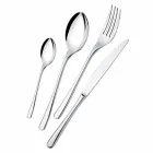 Posate da Tavola in Acciaio Inox Lucido Design Moderno Lusso 24 Pezzi - Bijou Viadurini