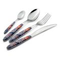 Posate in Acciaio e Plastica Decoro Colorato con Tigre 24 Pz - Alessandra