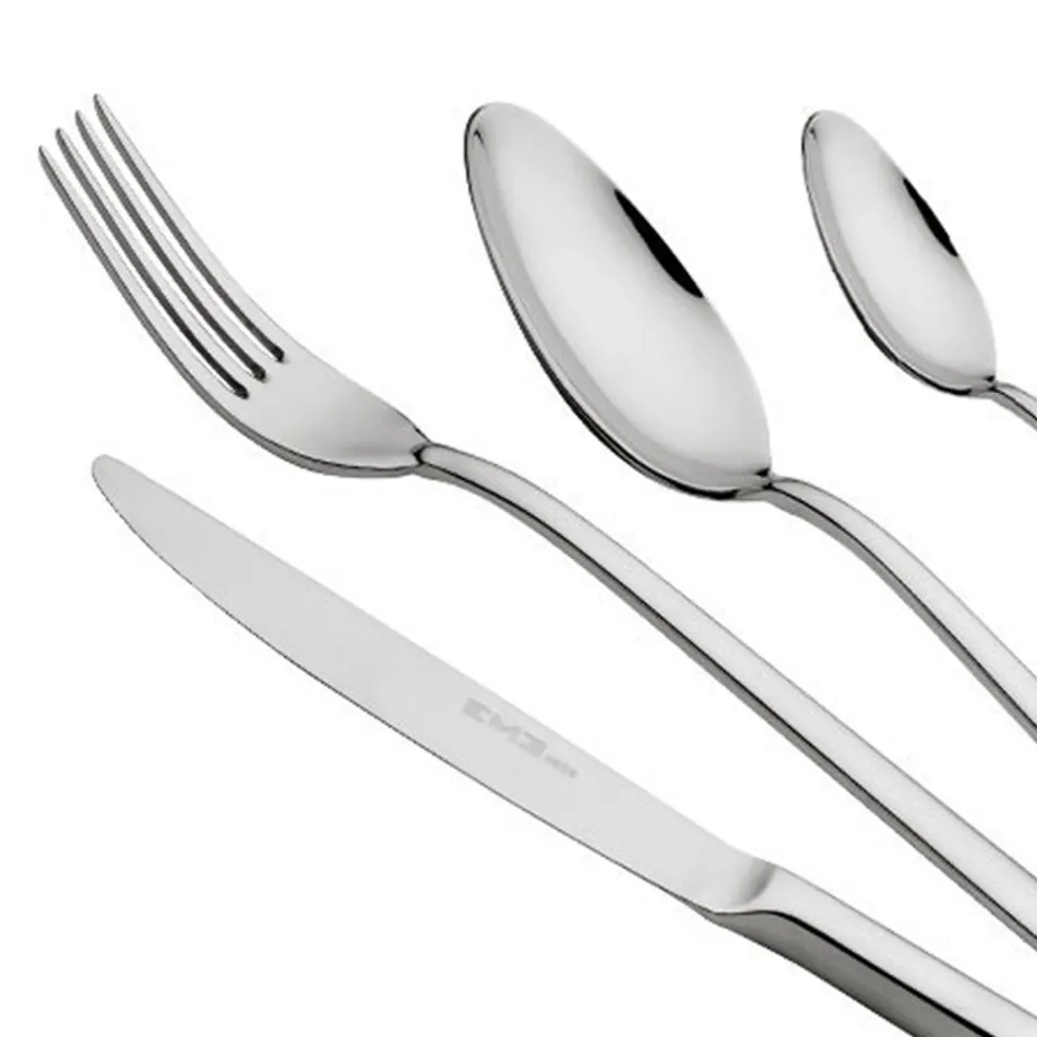Posate in Acciaio Inox Lucido Manico Vuoto Design Moderno 24 Pz - Codetta Viadurini