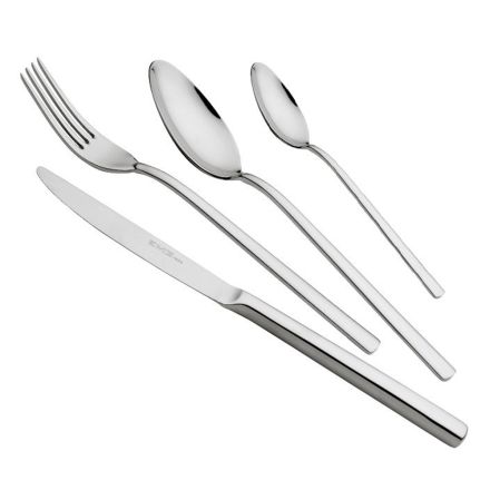 Posate in Acciaio Inox Lucido Manico Vuoto Design Moderno 24 Pz - Codetta Viadurini