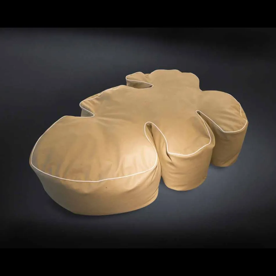 Pouf da esterno e interno in ecopelle nautica idrorepellente Philo Viadurini