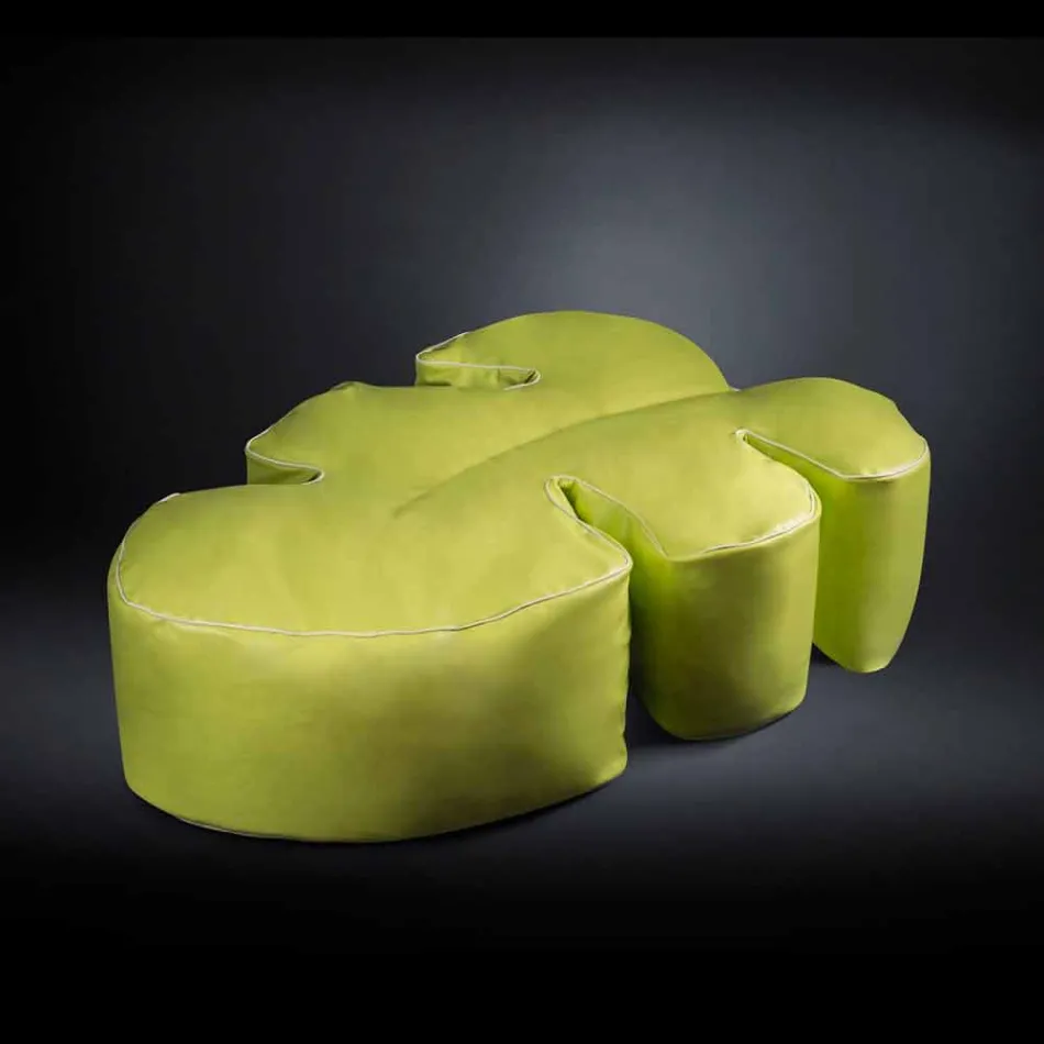 Pouf da esterno e interno in ecopelle nautica idrorepellente Philo Viadurini