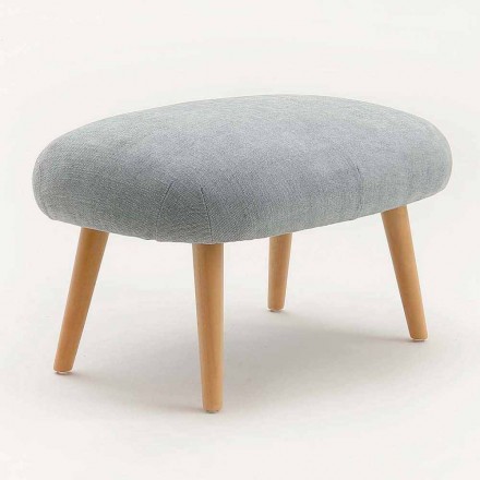 Pouf di design legno faggio e tessuto moderno fatto in Italia Arezzo Viadurini