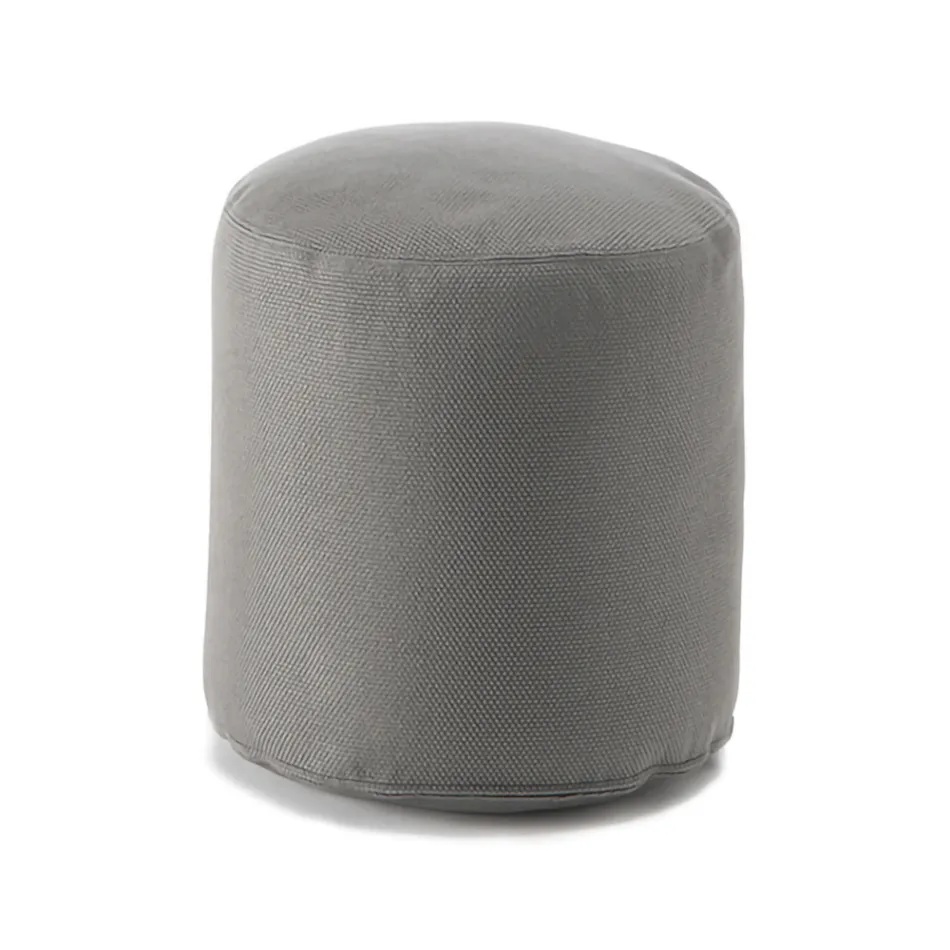 Pouf Morbido Rotondo da Salotto Interno o Esterno in Tessuto Colorato - Naemi Viadurini