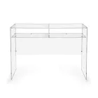 Pratica Scrivania Autoportante in Plexiglass Trasparente Made in Italy - Ghea Viadurini