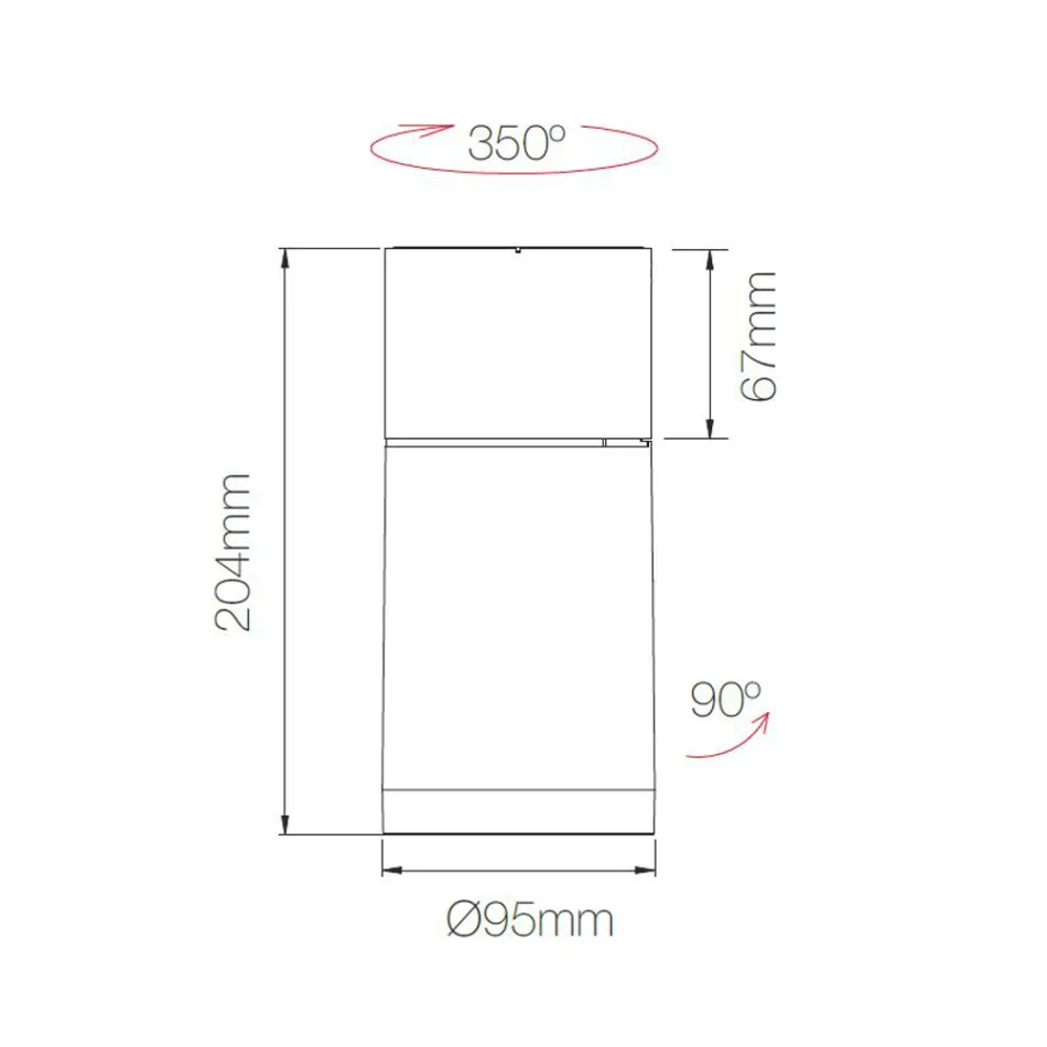 Proiettore Plafoniera Led Orientabile in Alluminio Bianco o Nero - Point Viadurini