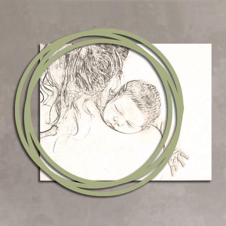 Quadro in Legno con Stampa di Donna con Bambino Made in Italy - Taiwan Viadurini