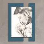 Quadro in Legno con Stampa di Uomo con Bambino Made in Italy - Kosovo Viadurini