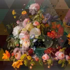 Quadro Moderno da Parete in Vetro con Stampa Floreale Made in Italy - Ganza Viadurini