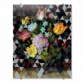 Quadro Moderno da Parete in Vetro con Stampa Floreale Made in Italy - Ganza