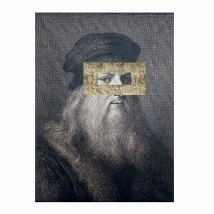 Quadro Parete in Tela Stampata con Dettaglio in Foglia Oro Made in Italy - Vinci Viadurini