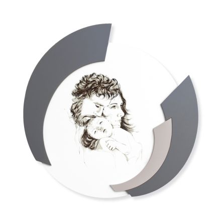 Quadro Rotondo Realizzato in Laser della Famiglia Made in Italy - Margherita Viadurini