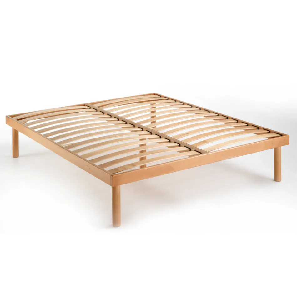 Rete Matrimoniale in Legno di Faggio 160x190 cm Bio Delta - Delta Viadurini