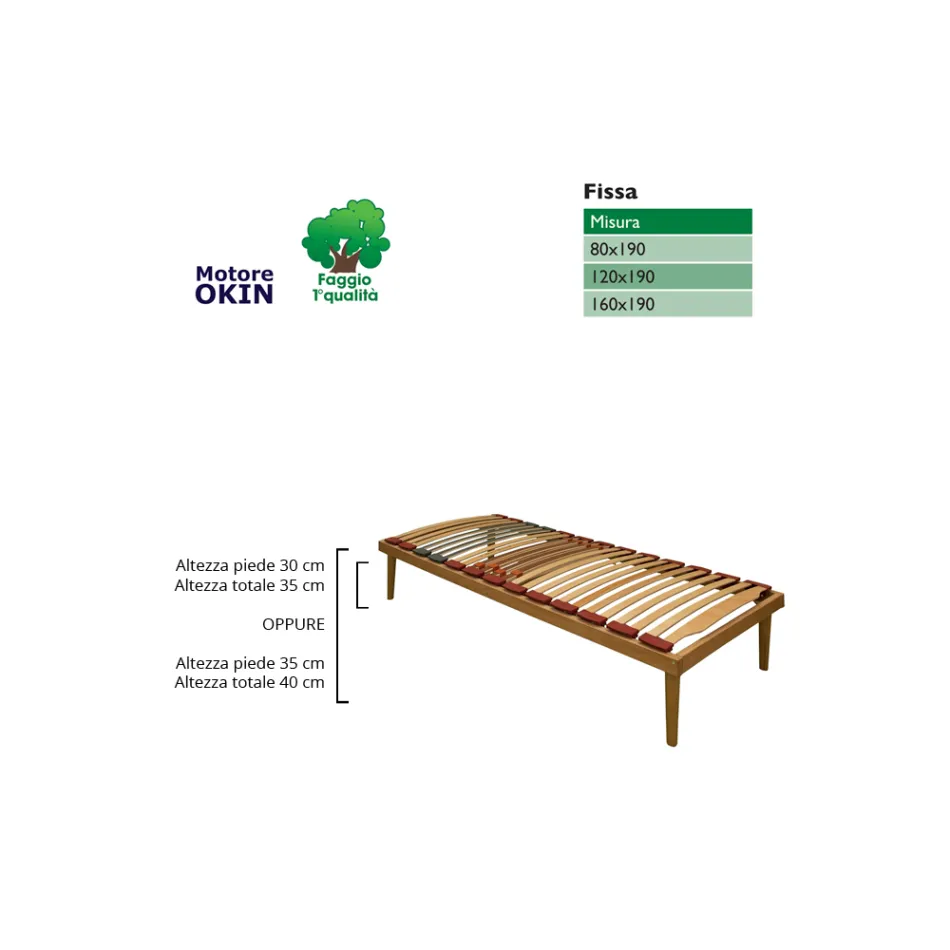 Rete Singola Interamente in Legno con Doghe Basculanti Bio Energy - Energy Viadurini