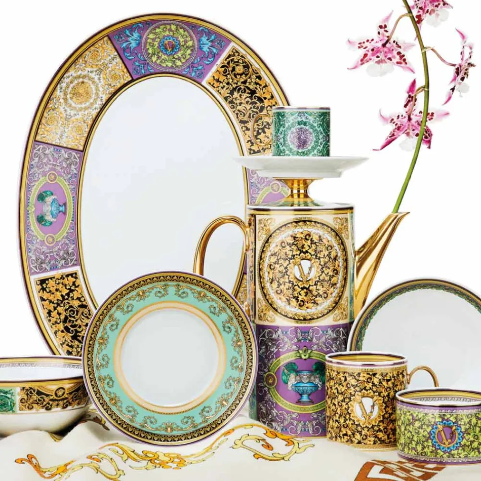 Rosenthal Versace Barocco Mosaic 4 Piatti Piani Diametro 17 cm - Mosaic Viadurini