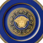 Rosenthal Versace Medusa Blue Piatto segnaposto di design porcellana Viadurini