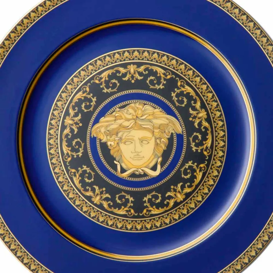 Rosenthal Versace Medusa Blue Piatto segnaposto di design porcellana Viadurini