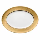 Rosenthal Versace Medusa Gala Gold Piatto ovale design 40cm porcellana Viadurini