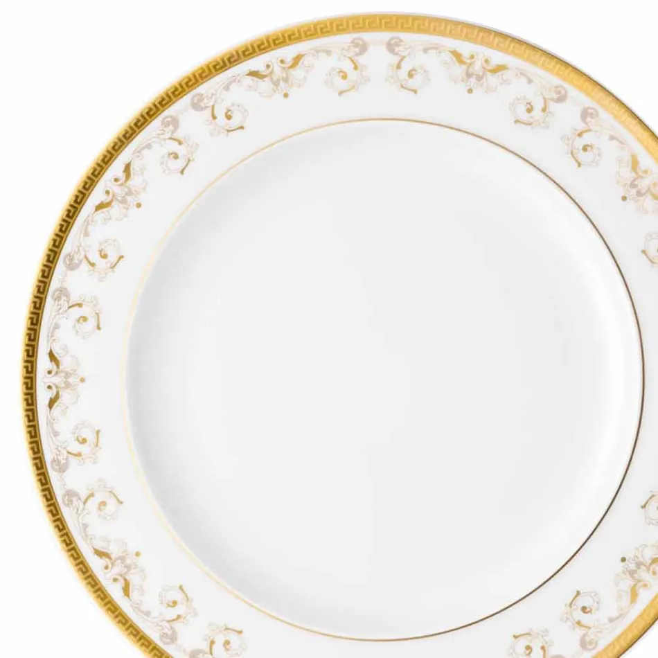 Rosenthal Versace Medusa Gala Gold Piatto piano 27cm design porcellana Viadurini