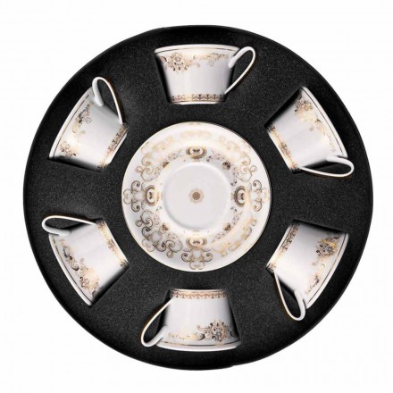 Rosenthal Versace Medusa Gala Gold set tazze in porcellana da tè 6 pzz Viadurini