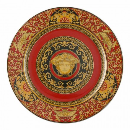 Rosenthal Versace Medusa Rosso Piatto segnaposto 30cm in porcellana Viadurini