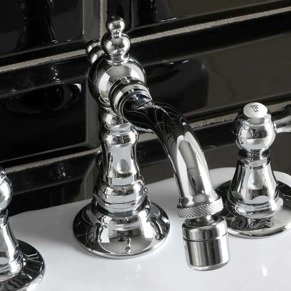 Rubinetteria Bidet 3 Fori Classica con Leve in Ottone Made in Italy- Noriana Viadurini