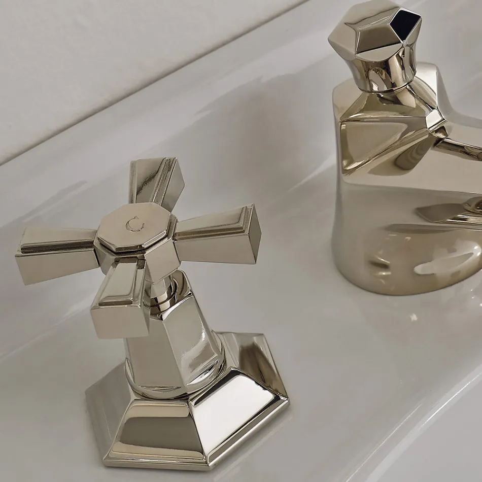 Rubinetteria Lavabo da Appoggio Design VIntage in Ottone Made in Italy – Silvana Viadurini