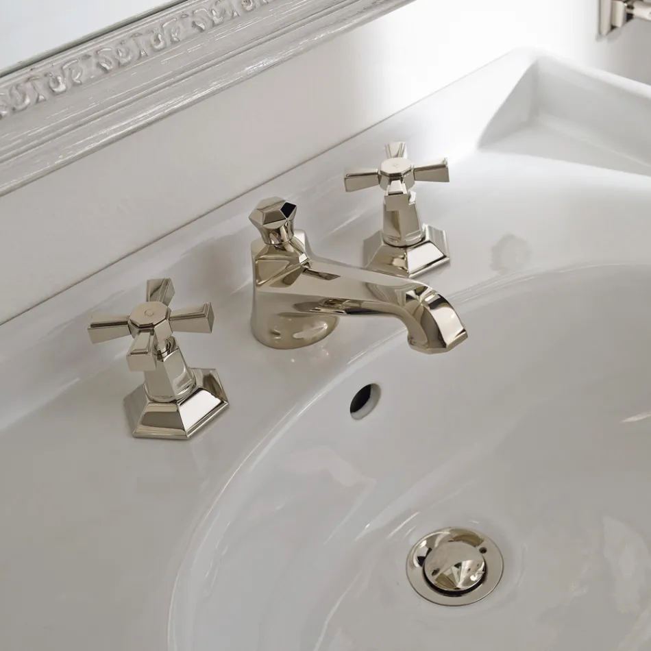 Rubinetteria Lavabo da Appoggio Design VIntage in Ottone Made in Italy – Silvana Viadurini