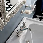 Rubinetto 3 Fori da Lavabo Bagno in Ottone con Scarico Stile Classico - Ercolina Viadurini