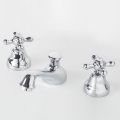 Rubinetto 3 Fori da Lavabo Bagno in Ottone con Scarico Stile Classico - Ercolina