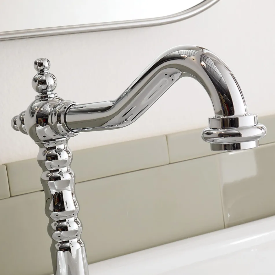 Rubinetto Elettronico Monoforo per Lavabo Stile Classico in Ottone - Noriana Viadurini