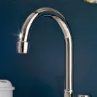 Rubinetto Lavabo Bagno 3 Fori in Ottone Bocca Alta con Scarico - Ercolina Viadurini