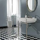 Rubinetto Lavabo Bagno 3 Fori in Ottone Bocca Alta con Scarico - Ercolina Viadurini