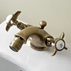 Rubinetto Monoforo per Bidet Classico in Ottone e Maniglie a Farfalla - Miriano Viadurini