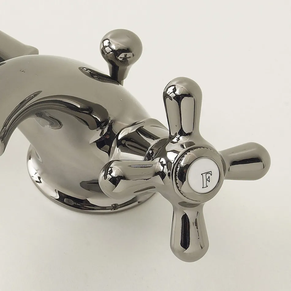Rubinetto Monoforo per Bidet in Ottone con Scarico Stile Classico - Ercolina Viadurini