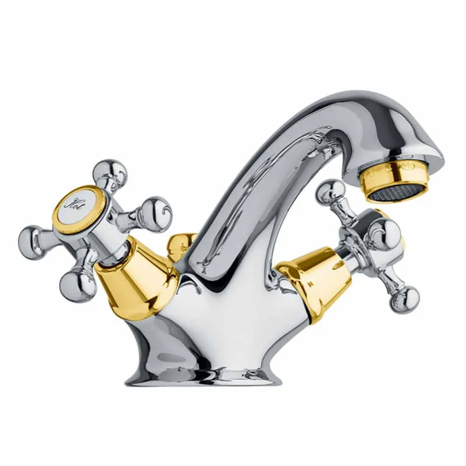Rubinetto Monoforo per Lavabo Bagno in Ottone con Scarico Made in Italy - Lisca Viadurini